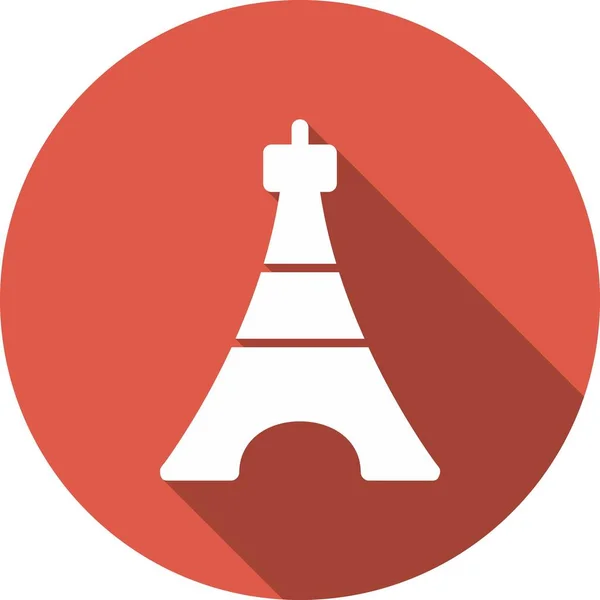 Eiffel Glyph Koło Wektor Ikona Desig — Wektor stockowy