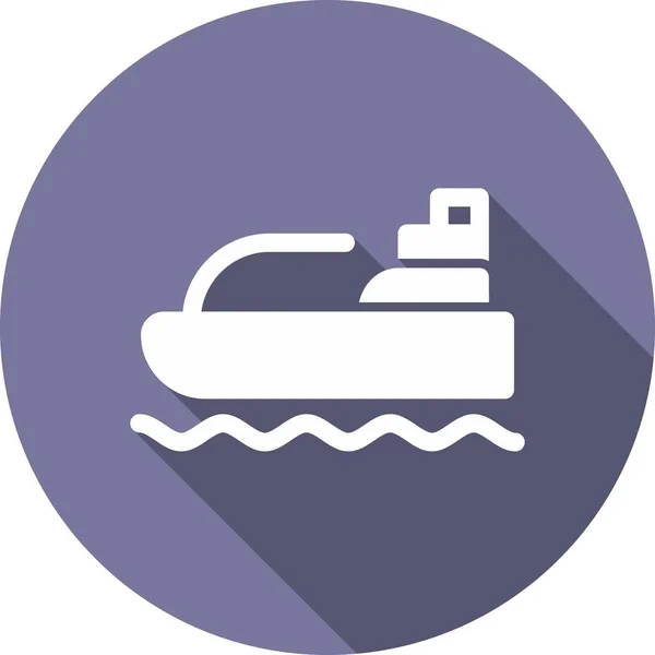 Speed Boat Glyph Circle Vector Ikon Desig — Stock vektor