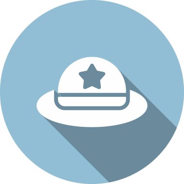 Yaz Şapkası Kabartma Çemberi Vektör Simgesi Tasarımı