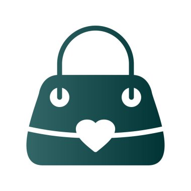 Kadın Torbası Kabartma Gradyan Vektör Simgesi Tasarımı