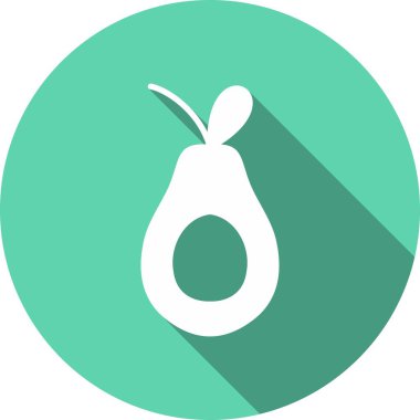 Avokado Kabartma Çemberi Vektör Simgesi Tasarımı