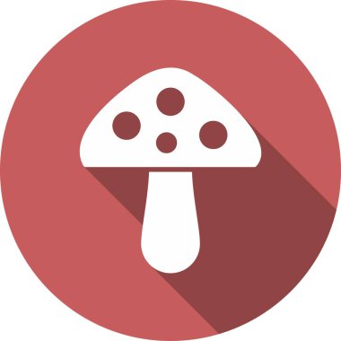 Mantar Kabartma Çemberi Vektör Simgesi Tasarımı