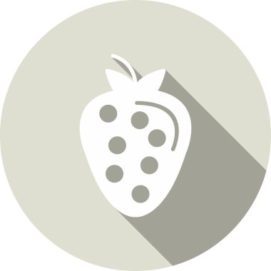 Çilek Kabartma Çemberi Vektör Simgesi Tasarımı