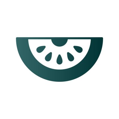 Karpuz Kabartma Gradyan Vektör Simgesi Tasarımı