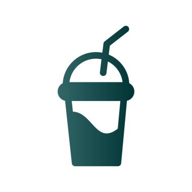 Milkshake Glyph Gradyan Vektör Simgesi Tasarımı