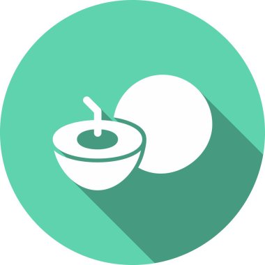 Hindistan cevizi Kabartma Çemberi Vektör Simgesi Tasarımı