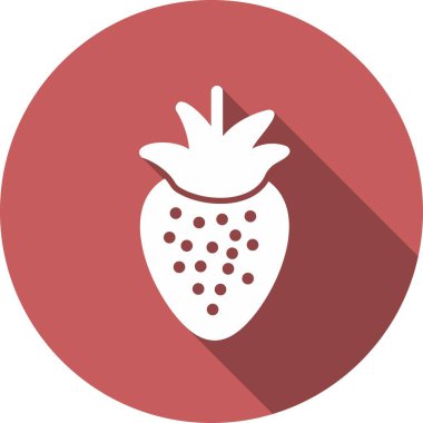 Çilek Kabartma Çemberi Vektör Simgesi Tasarımı