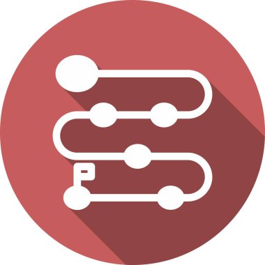 Yol Haritası Glyph Çember Vektör Simgesi Tasarımı