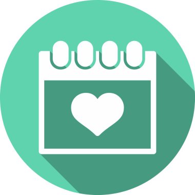 Takvim Glyph Çember Vektör Simgesi Tasarımı