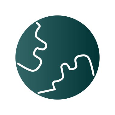 Dünya Kabartma Gradyan Vektör Simgesi Tasarımı