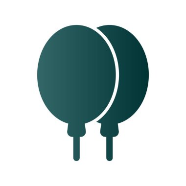 Balon Glyph Gradyan Vektör Simgesi Tasarımı