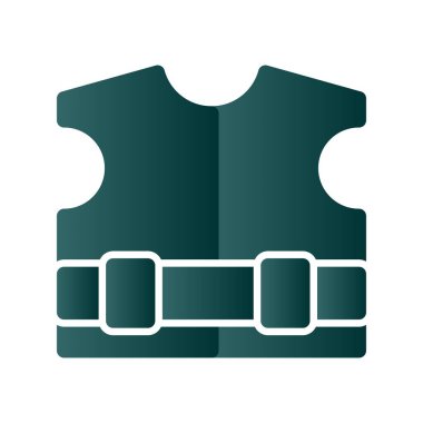 Life Vest Glyph Gradyan Vektör Simgesi Tasarımı