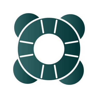 Lifebuoy Glyph Gradyan Vektör Simgesi Tasarımı