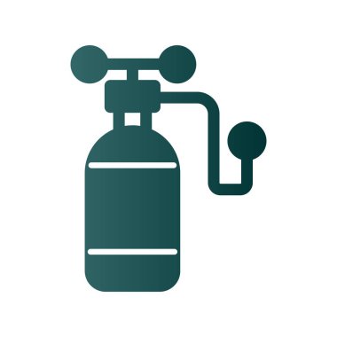 Oksijen Tankı Glyph Gradyan Vektör Simgesi Tasarımı