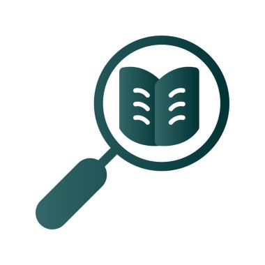 Kitap Glyph Gradyan Vektör Simgesi Tasarımı