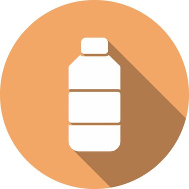 Su Şişesi Kabartma Çemberi Vektör Simgesi Tasarımı