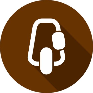 Carabiner Glyph Çember Vektör Simgesi Tasarımı