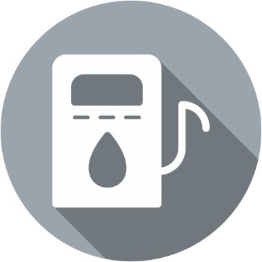 Benzin İstasyonu Kabartma Çemberi Vektör Simgesi Tasarımı