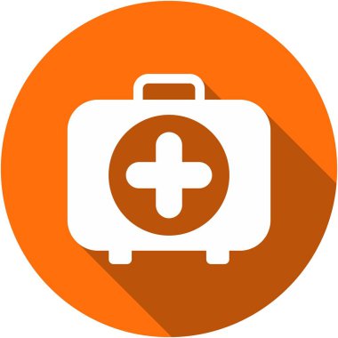 İlk Yardım Kiti Kabartma Çemberi Vektör Simgesi Tasarımı