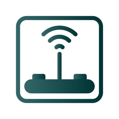 wifi Glyph Gradyan Vektör Simgesi Tasarımı