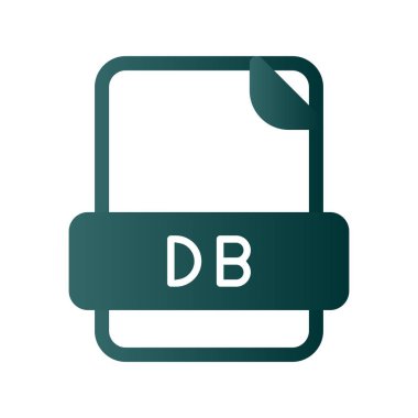 Db Dosyası Kabartma Gradyan Vektör Simgesi Tasarımı