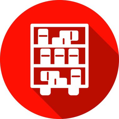 Kitap rafı Kabartma Çemberi Vektör Simgesi Tasarımı