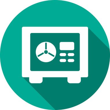 Güvenli Kutu Glyph Çember Vektör Simgesi Tasarımı