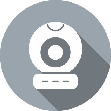 Webcam Glyph Çember Vektör Simgesi Tasarımı
