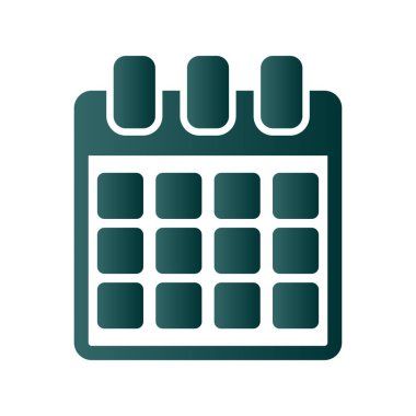 Takvim Glyph Gradyan Vektör Simgesi Tasarımı