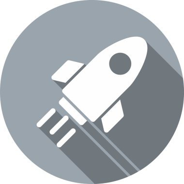 Roket Kabartma Çemberi Vektör Simgesi Tasarımı