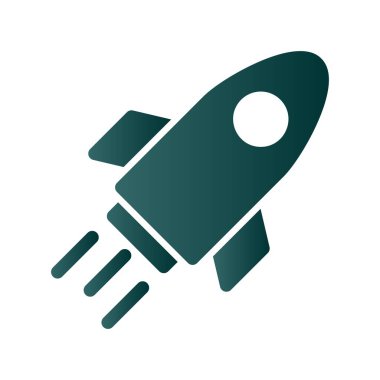 Roket Kabartma Gradyan Vektör Simgesi Tasarımı