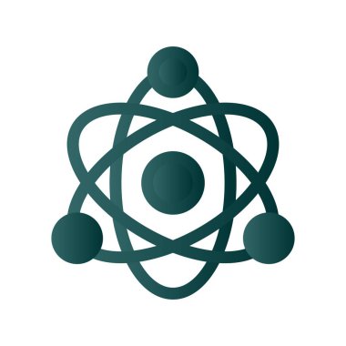 Atom Glyph Gradyan Vektör Simgesi Tasarımı 