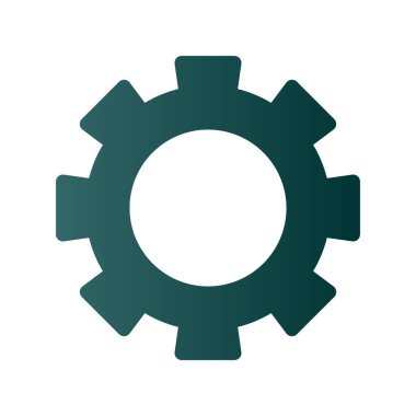 Gear Glyph Gradyan Vektör Simgesi Tasarımı