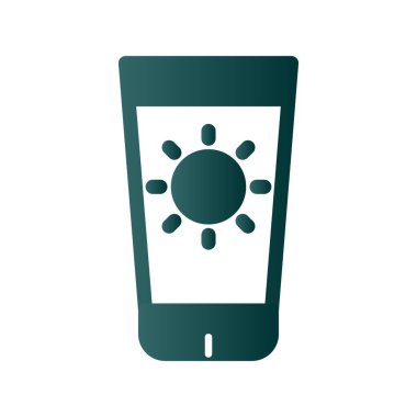 Güneş Kremi Gradyan Vektör Simgesi Tasarımı