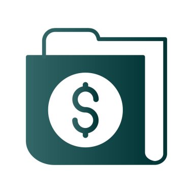 Para Birimi Dizini Glyph Gradyan Vektör Simgesi Tasarımı