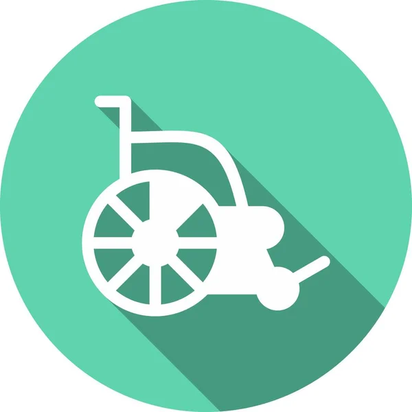 Wheelchair Glyph Circle Vector Icon Desig — Stock Vector