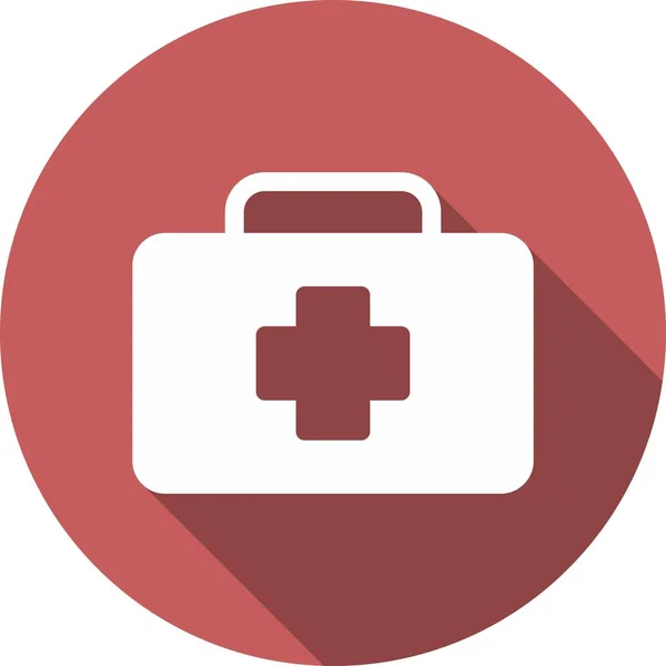 First Aid Kit Glyph Circle Vector Icon Desig — ストックベクタ