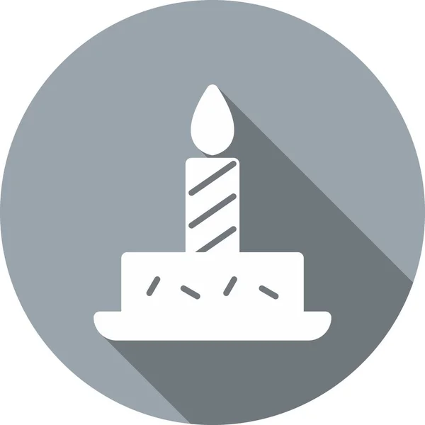 Bolo Aniversário Glyph Circle Vector Icon Design — Vetor de Stock