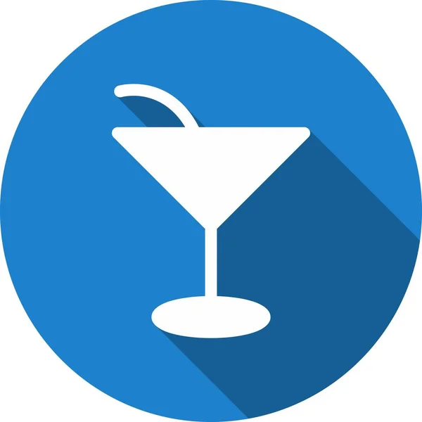 Cocktail Glyph Circle Vector Icoon Ontwerp — Stockvector