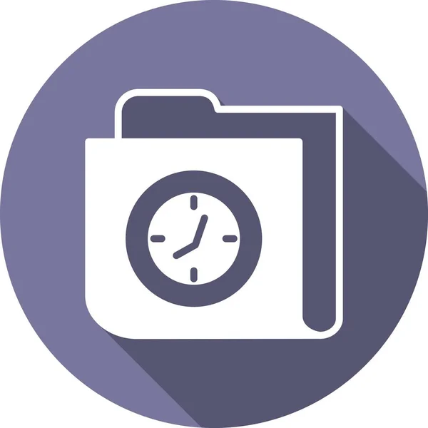 Dossier Horloge Glyphe Cercle Vectoriel Icône Design — Image vectorielle