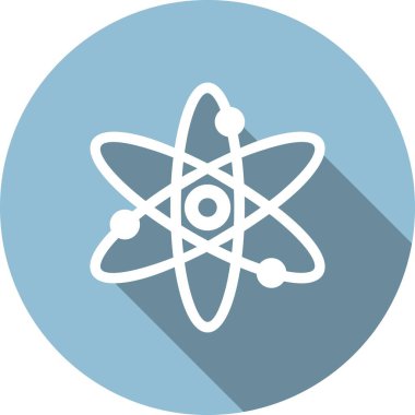 Atom Kabartma Çemberi Vektör Simgesi Tasarımı