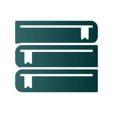 Kitaplar Glyph Gradyan Vektör Simgesi Tasarımı