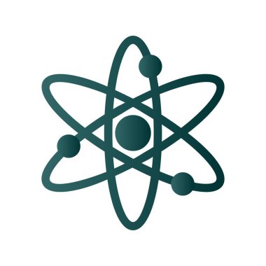 Atom Glyph Gradyan Vektör Simgesi Tasarımı