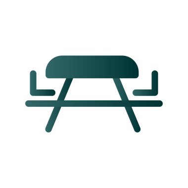 Piknik Tablosu Gradyan Vektör Simgesi Tasarımı