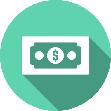 Dolar Notu Kabartma Çemberi Vektör Simgesi Tasarımı