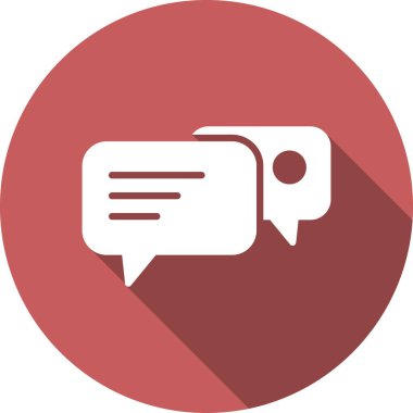 Chat Glyph Çember Vektör Simgesi Tasarımı