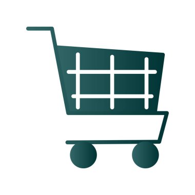 Cart Glyph Gradyan Vektör Simgesi Tasarımı