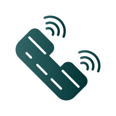 Telefon Çalan Kabartma Gradyan Vektör Simgesi Tasarımı