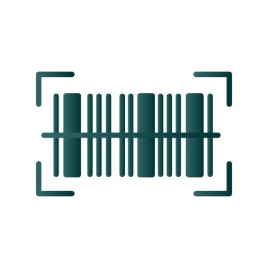 Barkod Gradyan Vektör Simgesi Tasarımı