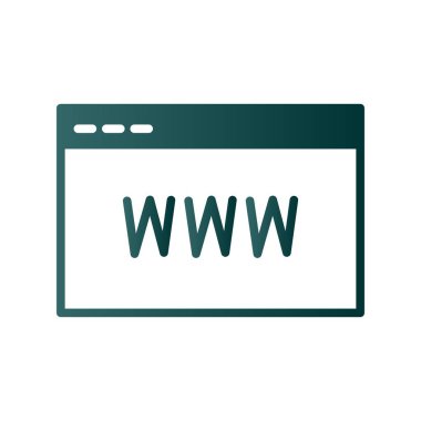 Web Sitesi Glyph Gradyan Vektör Simgesi Tasarımı